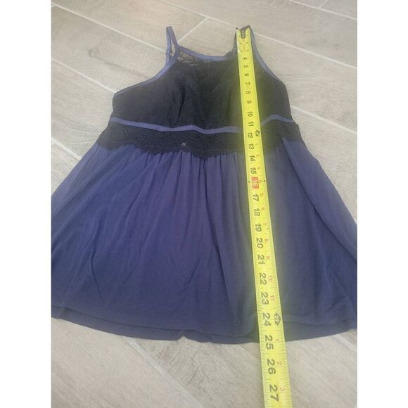 Lot of Two Soma‎ Sleepshirts Temptation Cami Lacey Sleep Top Blue and Black Size - Picture 3 of 15